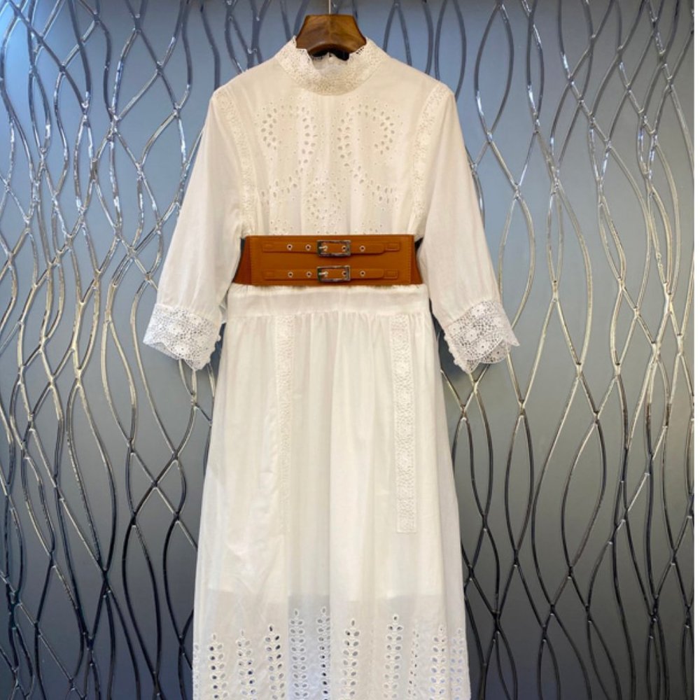 Embroidered cutout dress
